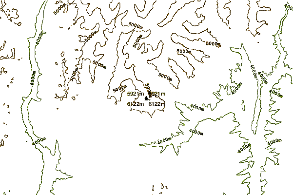 Mountain peaks around Mount Genyen