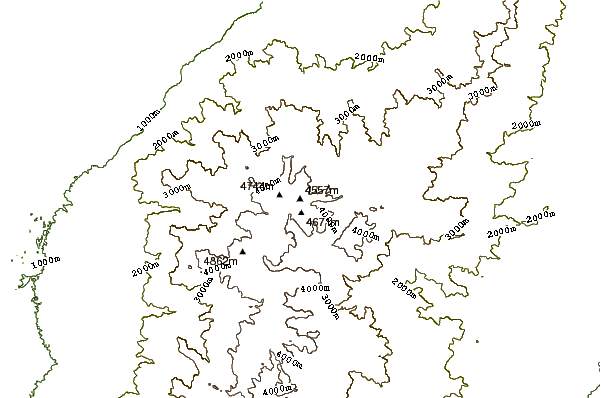 Mountain peaks around Mount Gessi