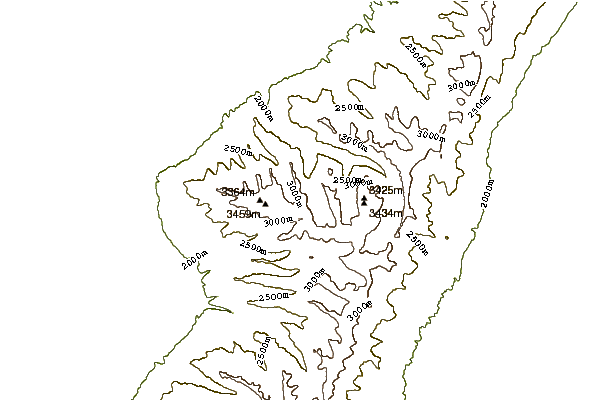 Mountain peaks around Mount Gilbert (Nevada)