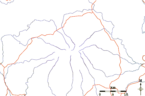 Roads and rivers around Mount Giluwe