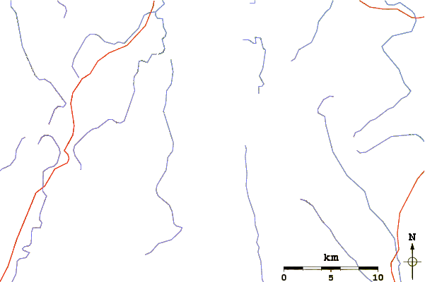 Roads and rivers around Mount Gingera