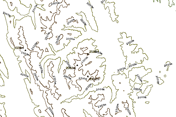 Mountain peaks around Mount Glasgow