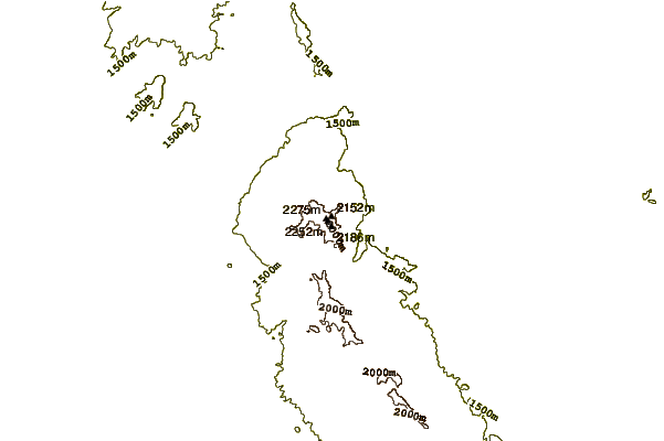 Mountain peaks around Mount Glenn