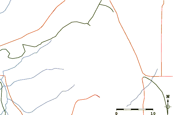 Roads and rivers around Mount Glenn