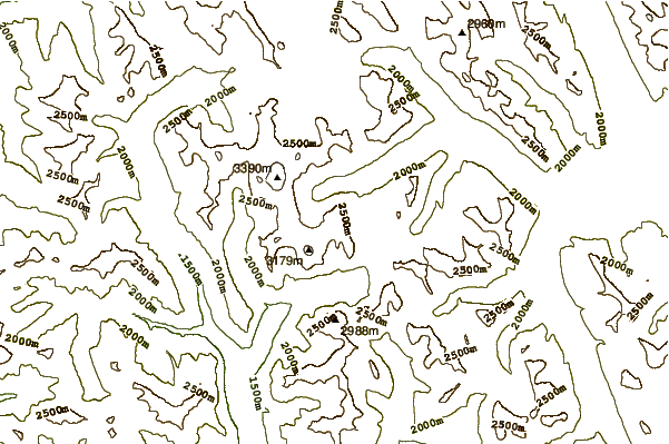 Mountain peaks around Mount Gloria