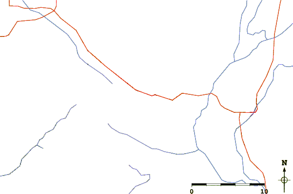 Roads and rivers around Mount Glory