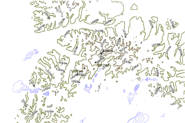 Mountain peaks around Mount Goode