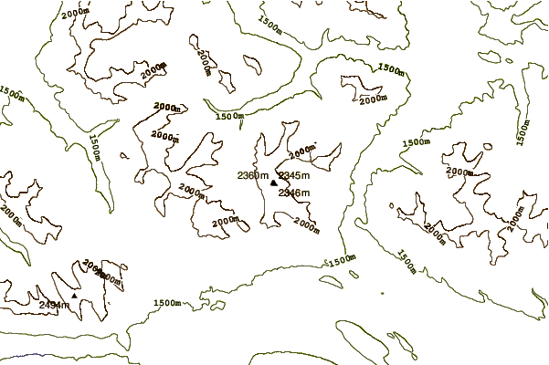 Mountain peaks around Mount Gorman