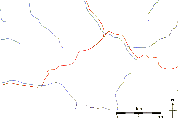 Roads and rivers around Mount Goshiki