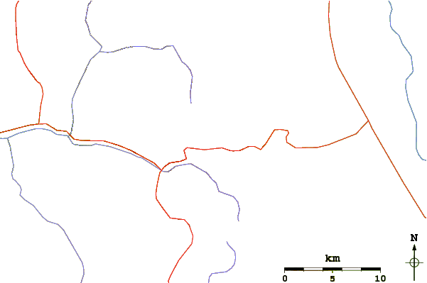 Roads and rivers around Mount Gould (California)