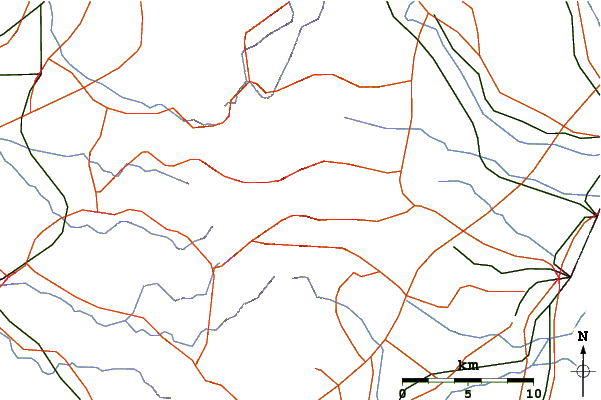 Roads and rivers around Mount Gozaisho