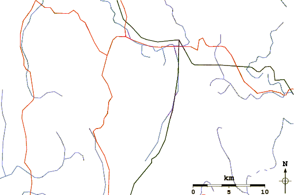 Roads and rivers around Mount Greylock