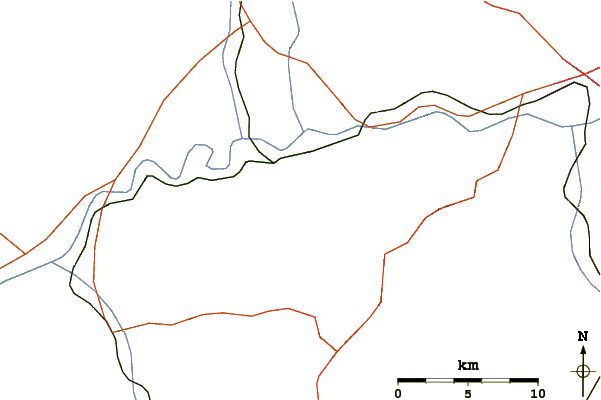 Roads and rivers around Mount Güngörmez