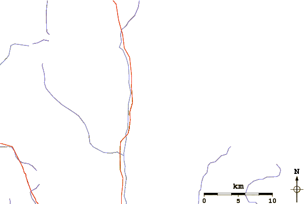 Roads and rivers around Mount Guyot