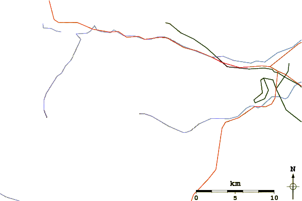 Roads and rivers around Mount Haggin