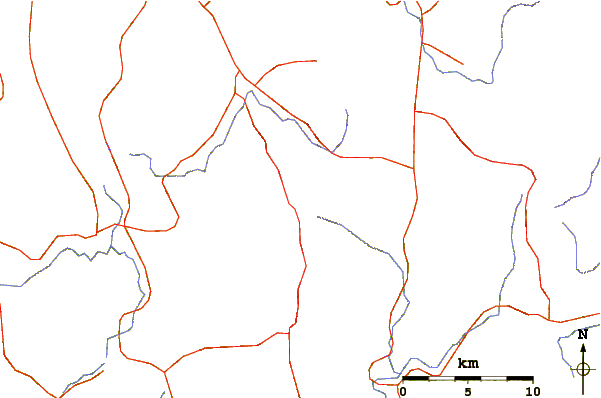 Roads and rivers around Mount Hakkyō