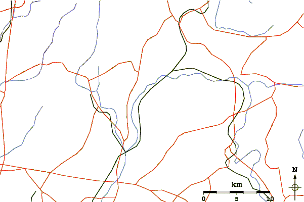 Roads and rivers around Mount Haku (Hyōgo)