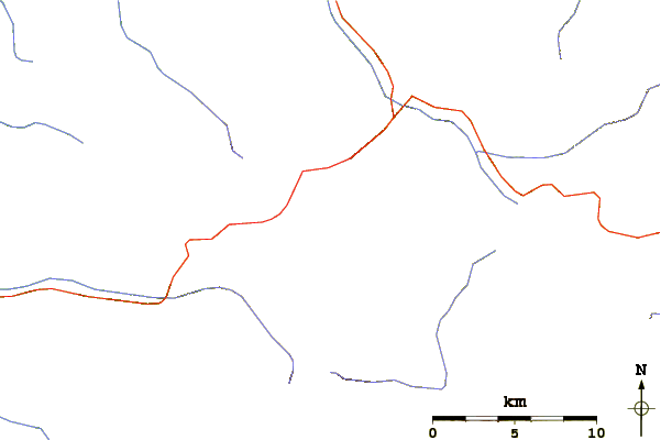 Roads and rivers around Mount Hakuun