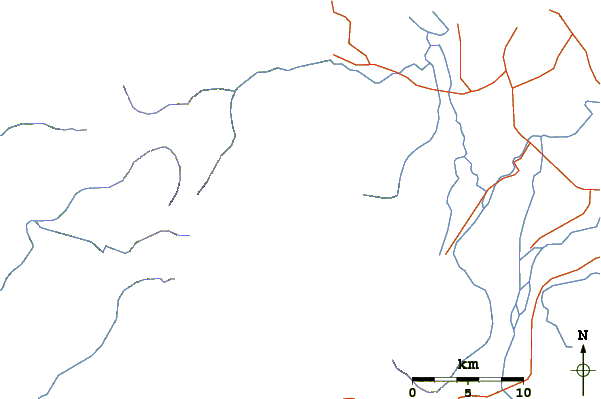 Roads and rivers around Mount Halcon