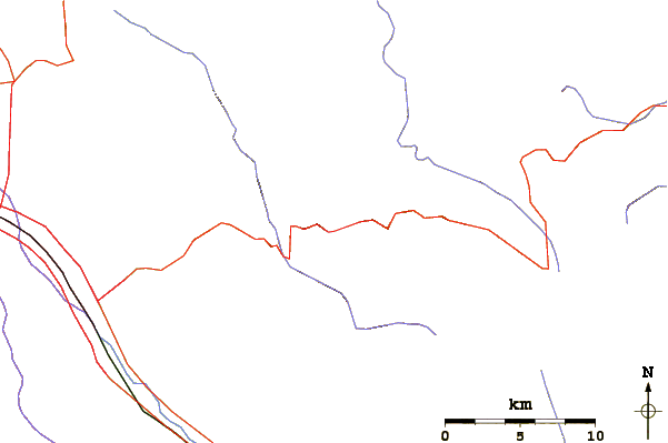 Roads and rivers around Mount Hamilton