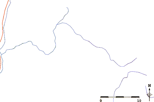 Roads and rivers around Mount Hancock (Wyoming)