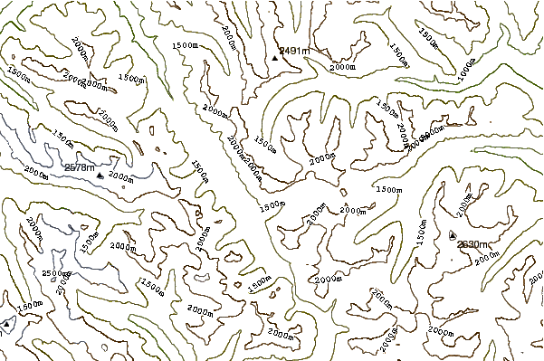 Mountain peaks around Mount Hardy