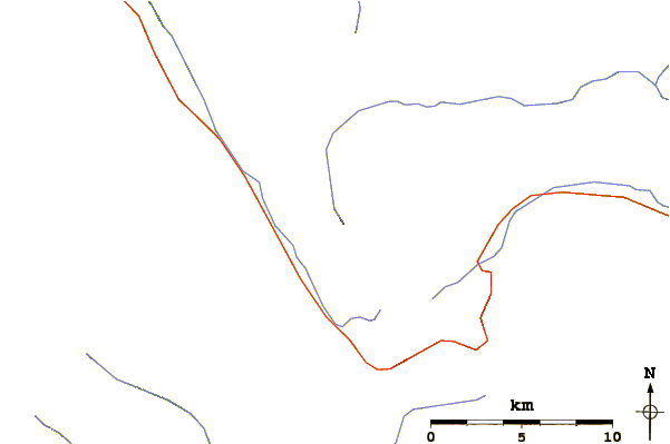 Roads and rivers around Mount Hardy