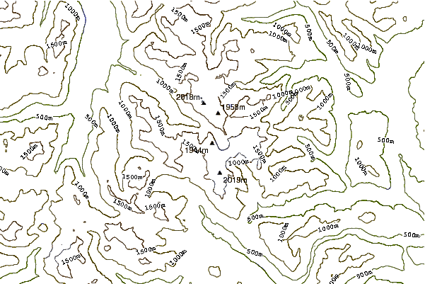 Mountain peaks around Mount Harmston