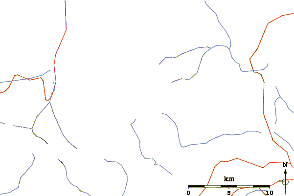 Roads and rivers around Mount Harmston