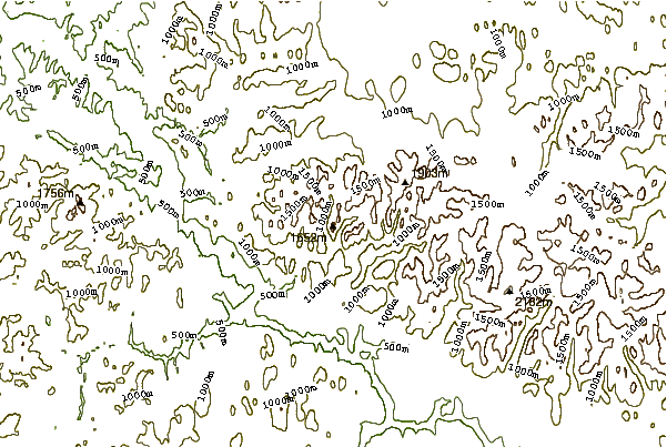 Mountain peaks around Mount Harper