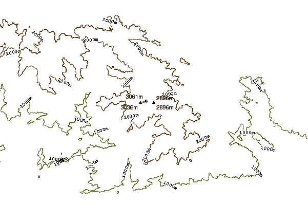 Mountain peaks around Mount Harwood