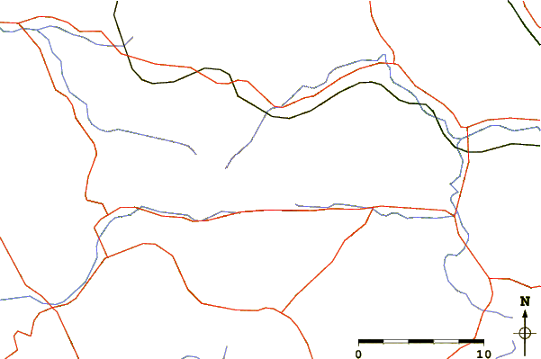 Roads and rivers around Mount Hayachine