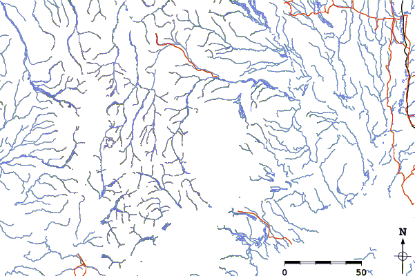 Roads and rivers around Mount Hayes