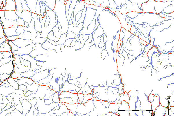 Roads and rivers around Mount Hayes