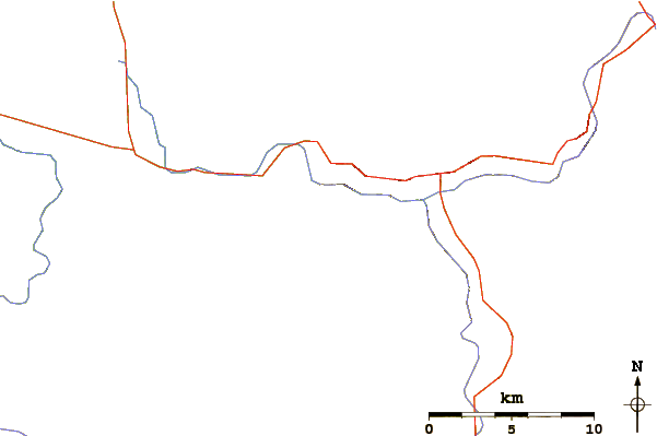 Roads and rivers around Mount Haynes