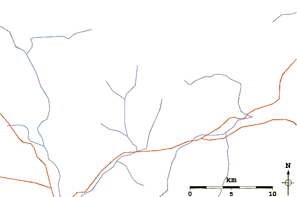 Roads and rivers around Mount Heber