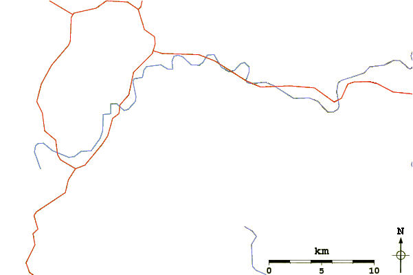 Roads and rivers around Mount Hebo