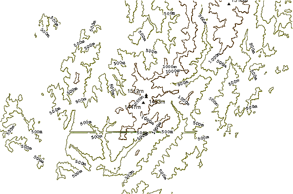 Mountain peaks around Mount Hector