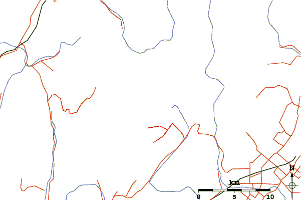 Roads and rivers around Mount Hector