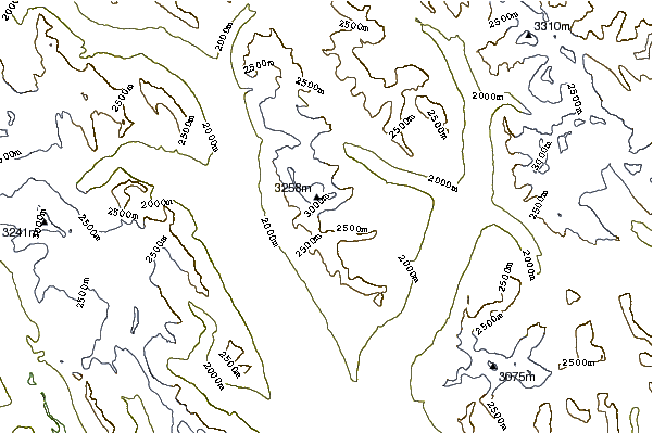 Mountain peaks around Mount Hector