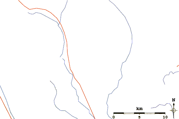 Roads and rivers around Mount Hector