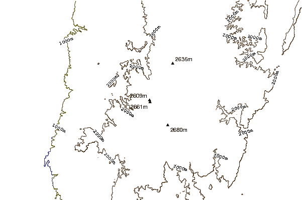 Mountain peaks around Mount Heha