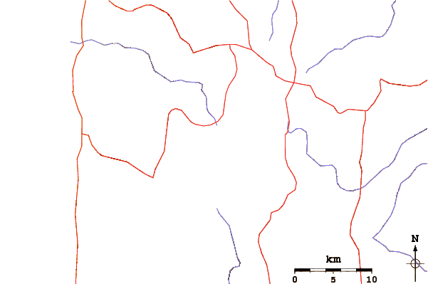 Roads and rivers around Mount Heha