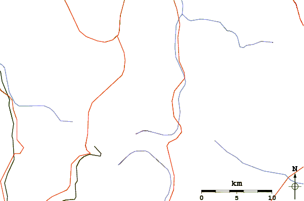 Roads and rivers around Mount Helen