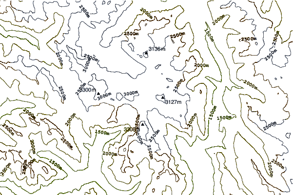 Mountain peaks around Mount Helmer