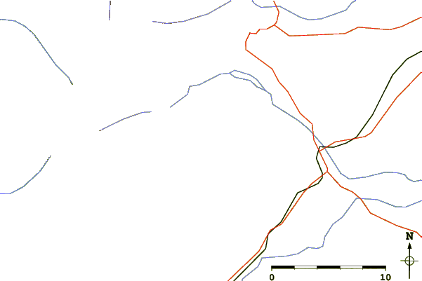 Roads and rivers around Mount Henry (Montana)