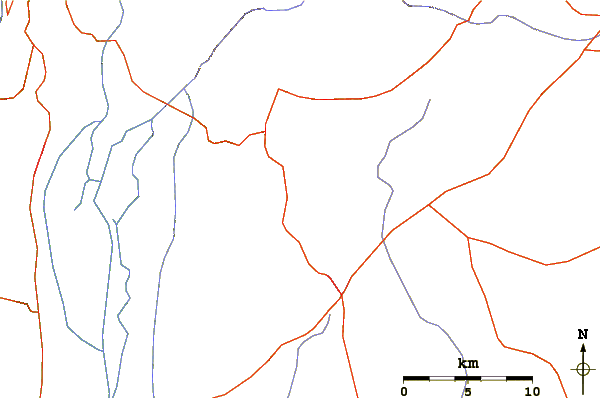 Roads and rivers around Mount Hermonit