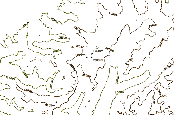 Mountain peaks around Mount Hicks