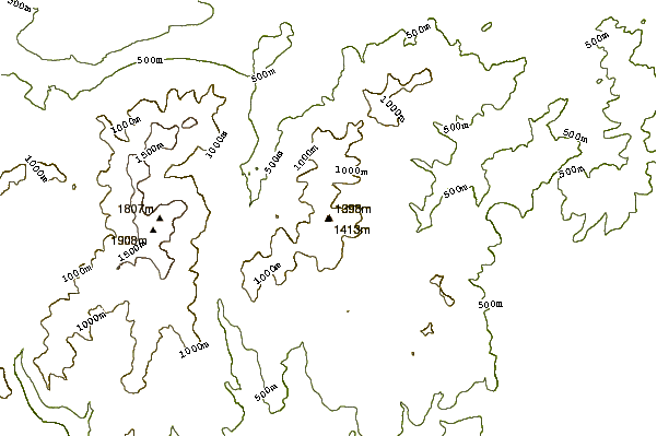 Mountain peaks around Mount Hight