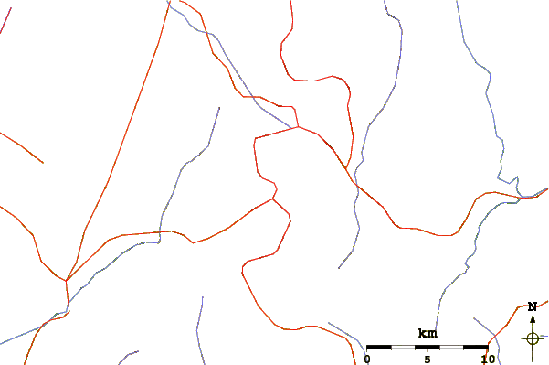 Roads and rivers around Mount Hijiri